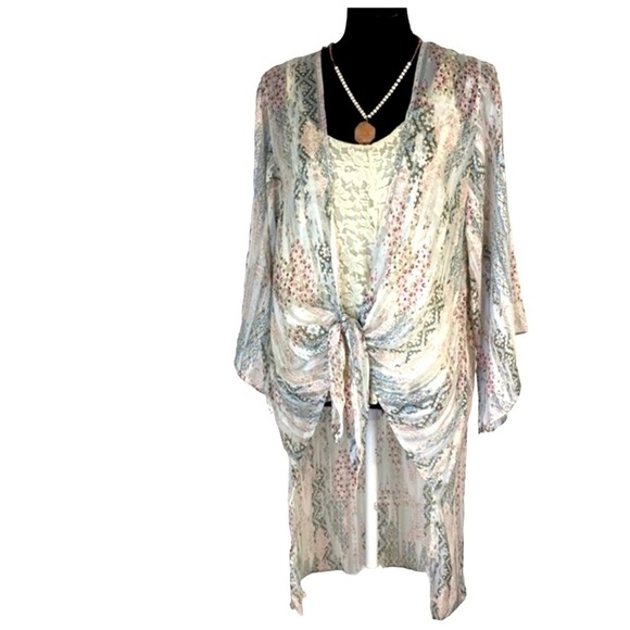NWT Andree by Unit Beautiful Pastel‎ Women's Kimono Top size S - Picture 1 of 5